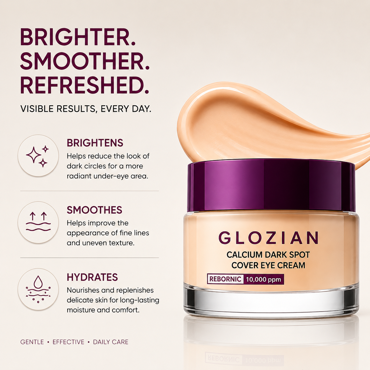 Glozian Calcium Dark Spot Eye Cream Benefits